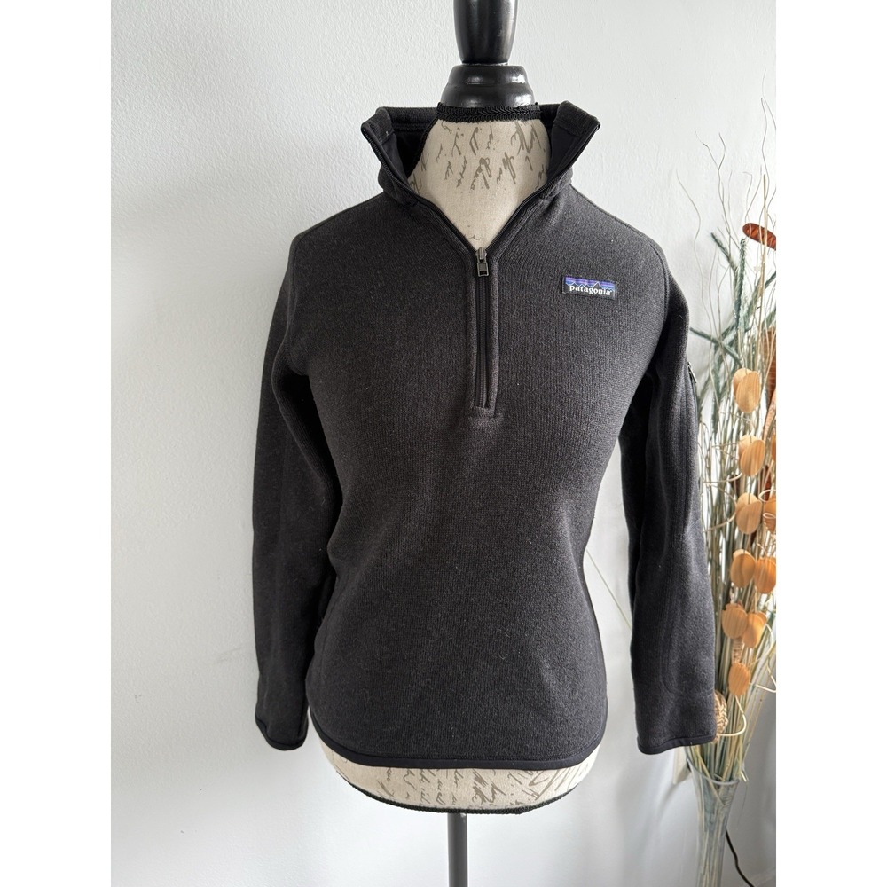 Patagonia Better Sweater 1/4 Zip  Womens‎ Sz XS Gray Logo Pullover